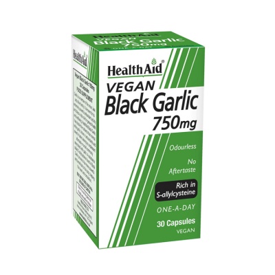 Health Aid Vegan Black Garlic 750mg 30 Caps